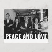 平和と愛シンプルのモダンカスタム写真 シーズンポストカード (正面)