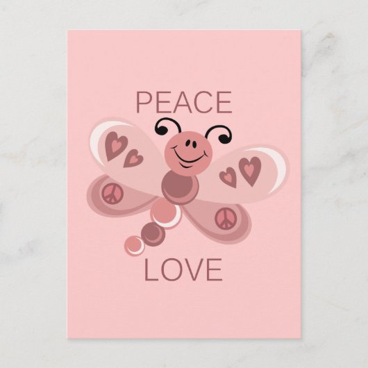 平和と愛ドラゴンフライ ポストカード (正面)