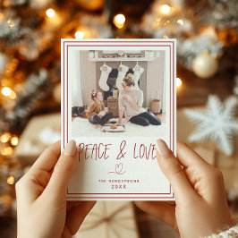 平和と愛ミニマリストのクリスマスカード 招待状