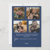 平和と愛ミニマルモダンリストカード海軍 シーズンカード (裏面)