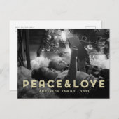 平和と愛モダンのシンプルタイポグラフィ シーズンポストカード (正面/裏面)