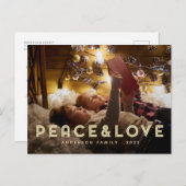 平和と愛モダンのシンプルタイポグラフィ シーズンポストカード (正面/裏面)