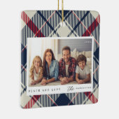 平和と愛モダンクリスマス家族の写真 セラミックオーナメント (右)