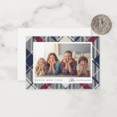 平和と愛モダンクリスマス家族の写真 ノートカード (正面/裏面インサイチュ)