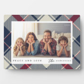 平和と愛モダンクリスマス家族の写真 フォトプラーク (正面)