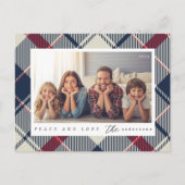 平和と愛モダンクリスマス家族の写真 ポストカード (正面)