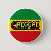 平和と愛前向きの言葉でレゲエアート 缶バッジ (正面)