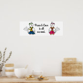 「平和と愛」のメッセージ ポスター (キッチン)