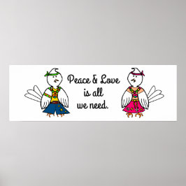 「平和と愛」のメッセージ ポスター