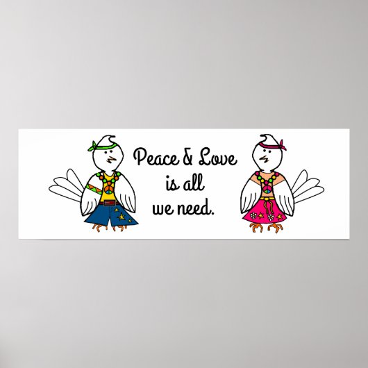 「平和と愛」のメッセージ ポスター (正面)