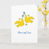 平和と愛 カード (黄色い花)