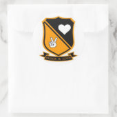 「平和と愛」スタンプ ラウンドシール (バッグ)