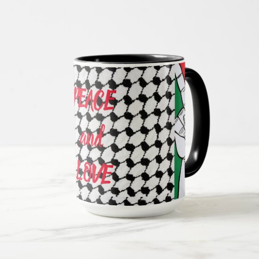 平和と愛 マグカップ (正面右)