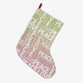平和と愛 ラージクリスマスストッキング (正面 (吊り時))