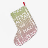 平和と愛 ラージクリスマスストッキング (裏面 (吊り時))
