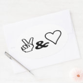 平和と愛 楕円形シール (封筒)