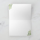 平和と愛 | 水彩のクリスマスツリーの葉 シーズンカード (内部)