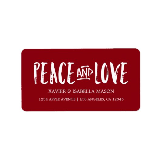 平和と愛 |背景色の選択 ラベル (正面)