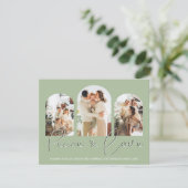 平和と愛 | 3アーチ型フォトコラージュ休日 シーズンカード (スタンド正面)