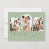 平和と愛 | 3アーチ型フォトコラージュ休日 シーズンカード (正面)