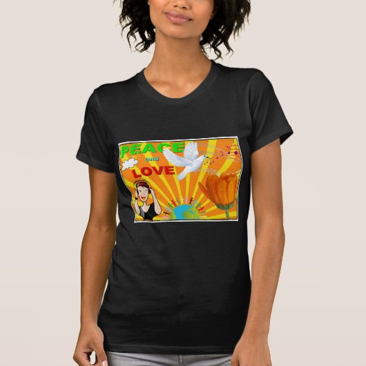 平和と愛 Tシャツ (正面)