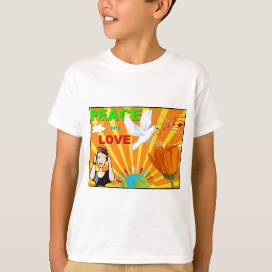 平和と愛 Tシャツ (正面)