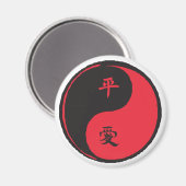 平和と愛Yinyang マグネット (正面/裏面)