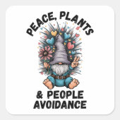 平和と植物と人々の回避 スクエアシール (正面)