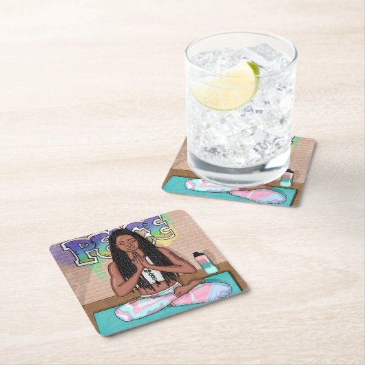 平和と瞑想都市芸術 スクエアペーパーコースター (インサイチュ)