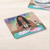 平和と瞑想都市芸術 スクエアペーパーコースター (アングル)