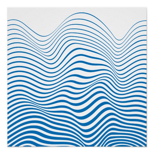 平和と穏やかなバランスの青い線 ポスター (正面)