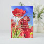 平和と粘り強いフラットグリーティングのための祈りの言葉 カード (スタンド正面)