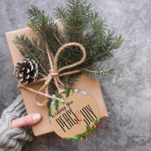 平和と素朴喜びの赤い果実の葉クリスマス