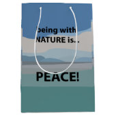 平和と自然は平和 ミディアムペーパーバッグ (正面)