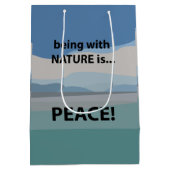 平和と自然は平和 ミディアムペーパーバッグ (裏面)