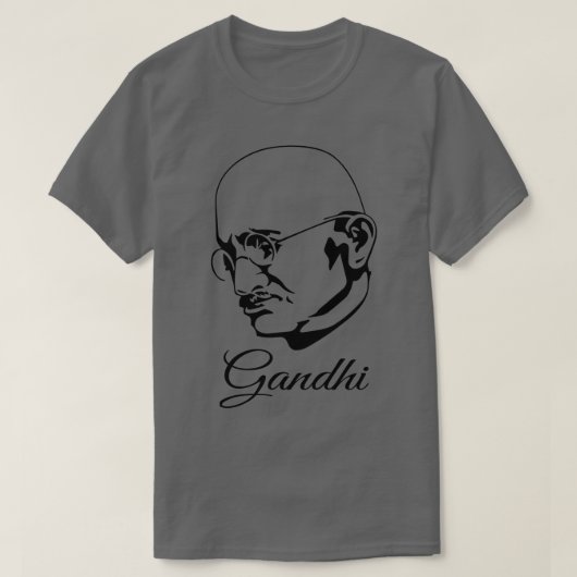 平和と自由のためのマハトマ・ガンジー戦闘機 Tシャツ (デザイン正面)