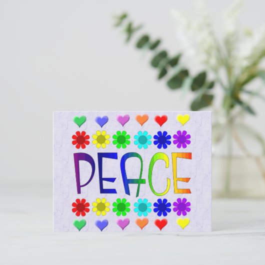 平和と花 ポストカード (スタンド正面)