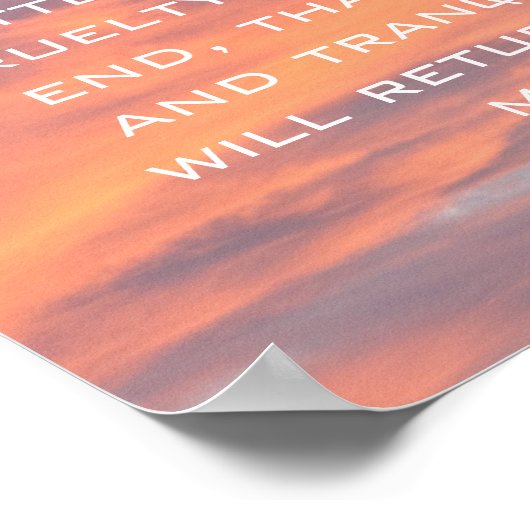 平和と静けさの励ましの引用文 ポスター (角)