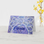 平和と鳩アート悔やみや弔慰弔意カード カード (黄色い花)