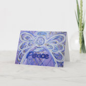 平和と鳩アート悔やみや弔慰弔意カード カード (正面)