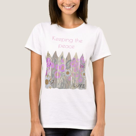 平和なかわいらしフローラガーデンフェンス Tシャツ (正面)
