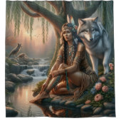 平和なつながりと自然 シャワーカーテン (正面)