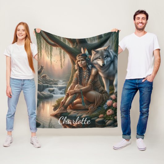 平和なつながりと自然 フリースブランケット (インサイチュ)