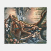 平和なつながりと自然 フリースブランケット (正面(横))