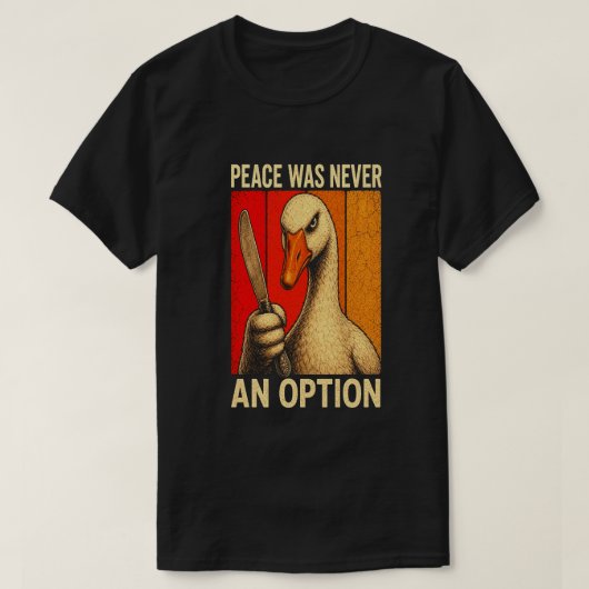 平和など選択肢に無かった アヒル レトロ サンセット メーム Tシャツ (デザイン正面)