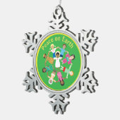 平和なる地球イエス スノーフレークピューターオーナメント (右)