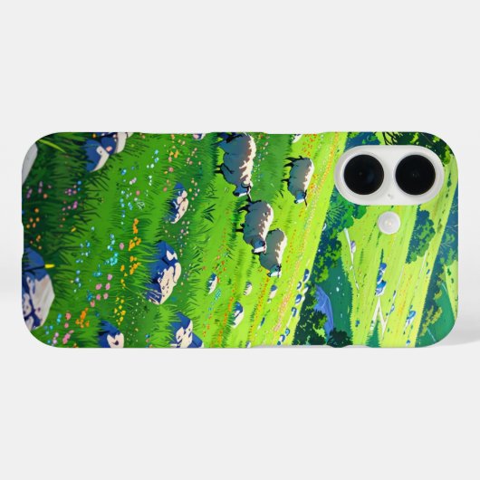 平和なアニメの夏の丘 Case-Mate iPhoneケース (裏面 (横))