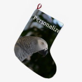 平和なアフリカ灰色 ラージクリスマスストッキング (正面 (吊り時))