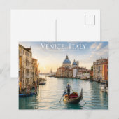 平和なイタリアのヴェネツィアの日の出 旅行 ポストカード (正面/裏面)