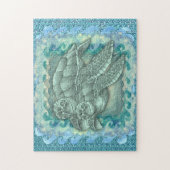 平和なウミガメ ジグソーパズル (縦)